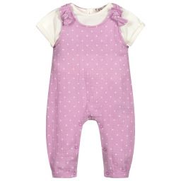 افريثينغ مست تشاينج-Pink Cotton Dungarees Set | Childrensalon Outlet