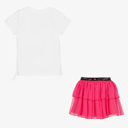 Everything Must Change-White & Pink Chiffon Skirt Set | Childrensalon Outlet
