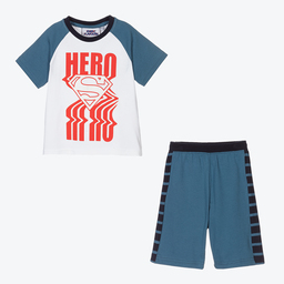 فابريك فليفرز-بيجاما شورت قطن لون أزرق | Childrensalon Outlet