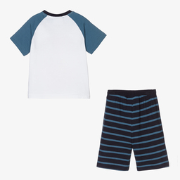 فابريك فليفرز-بيجاما شورت قطن لون أزرق | Childrensalon Outlet