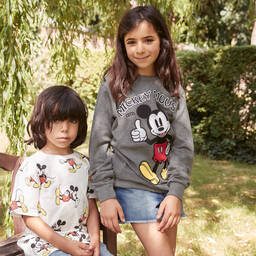 Fabric Flavours-Топ серого цвета «Микки Маус» для мальчиков и девочек | Childrensalon Outlet