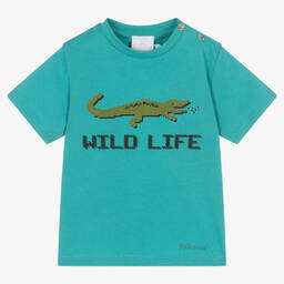 Falcotto by Naturino-Boys Blue Cotton Crocodile T-shirt | Childrensalon Outlet
