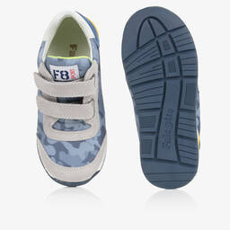 Falcotto by Naturino-Boys Blue & Grey Star Trainers | Childrensalon Outlet