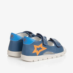 Falcotto by Naturino-Boys Blue Leather Star Sandals | Childrensalon Outlet