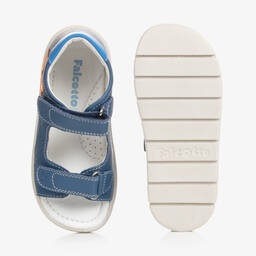 Falcotto by Naturino-Boys Blue Leather Star Sandals | Childrensalon Outlet