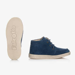 Falcotto by Naturino-Boys Blue Suede Leather Lace-Up Boots | Childrensalon Outlet