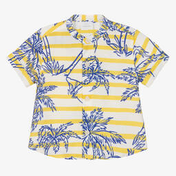 Falcotto by Naturino-Boys Blue & Yellow Viscose Shirt | Childrensalon Outlet