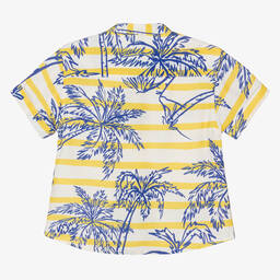 Falcotto by Naturino-Boys Blue & Yellow Viscose Shirt | Childrensalon Outlet