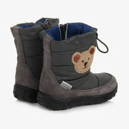 فالكوتو باي ناتورينو-بوت بطبعة تيدي بير جلد وقماش لون رمادي داكن | Childrensalon Outlet