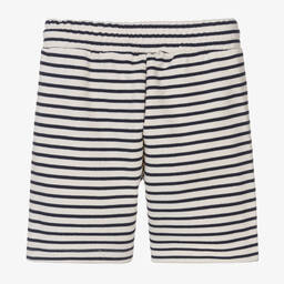 Falcotto by Naturino-Boys Ivory & Blue Stripe Cotton Shorts | Childrensalon Outlet