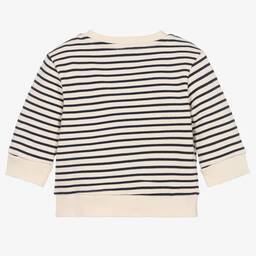 فالكوتو باي ناتورينو-Boys Ivory & Blue Striped Cotton Sweatshirt | Childrensalon Outlet