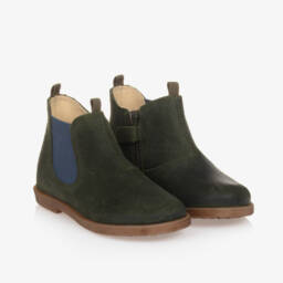 Falcotto by Naturino-Boys Khaki Suede Leather Boots | Childrensalon Outlet