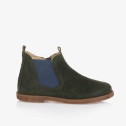 Falcotto by Naturino-Boys Khaki Suede Leather Boots | Childrensalon Outlet