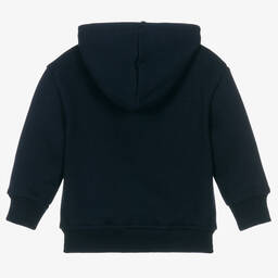 Falcotto by Naturino-Boys Navy Blue Cotton Hooded Zip-Up Top | Childrensalon Outlet
