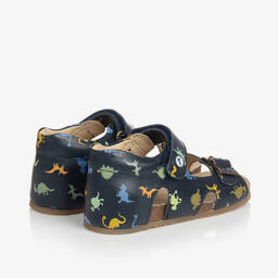 Falcotto by Naturino-Boys Navy Blue Leather Dinosaur Sandals | Childrensalon Outlet