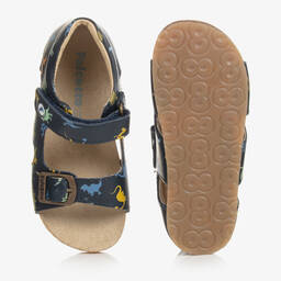 Falcotto by Naturino-Boys Navy Blue Leather Dinosaur Sandals | Childrensalon Outlet