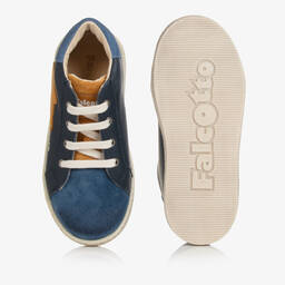 Falcotto by Naturino-Boys Navy Blue Leather Trainers | Childrensalon Outlet