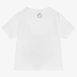 Falcotto by Naturino-Boys White Cotton Car T-Shirt | Childrensalon Outlet