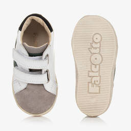 فالكوتو باي ناتورينو-ترينرز جلد وشامواه لون أبيض ورمادي أطفال ولادي | Childrensalon Outlet