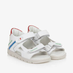 Falcotto by Naturino-Boys White Leather Sandals | Childrensalon Outlet