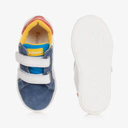 Falcotto by Naturino-Boys White Leather & Suede Trainers | Childrensalon Outlet