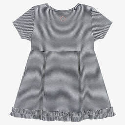 Falcotto by Naturino-Girls Blue & White Striped Jersey Dress | Childrensalon Outlet