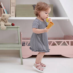 Falcotto by Naturino-Girls Blue & White Striped Jersey Dress | Childrensalon Outlet