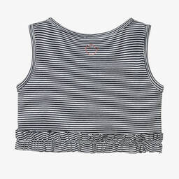 Falcotto by Naturino-Girls Blue & White Striped Jersey Top | Childrensalon Outlet