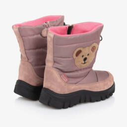 Falcotto by Naturino-Girls Cozy Pink Snowy Bear Boots | Childrensalon Outlet