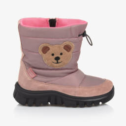 Falcotto by Naturino-Girls Cozy Pink Snowy Bear Boots | Childrensalon Outlet