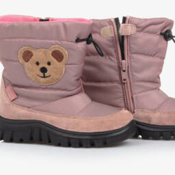 Falcotto by Naturino-Girls Cozy Pink Snowy Bear Boots | Childrensalon Outlet
