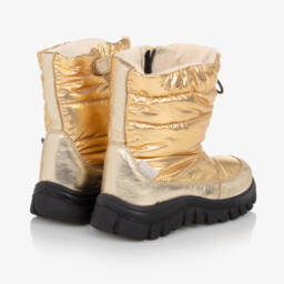 Falcotto by Naturino-Girls Glittering Gold Winter Boots | Childrensalon Outlet