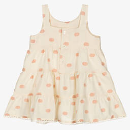 Falcotto by Naturino-Girls Ivory & Pink Cotton Dress | Childrensalon Outlet