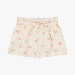 Falcotto by Naturino-Girls Ivory & Pink Cotton Shorts | Childrensalon Outlet