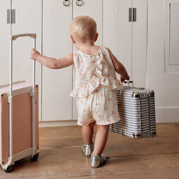 Falcotto by Naturino-Girls Ivory & Pink Cotton Shorts | Childrensalon Outlet