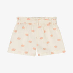 Falcotto by Naturino-Girls Ivory & Pink Cotton Shorts | Childrensalon Outlet