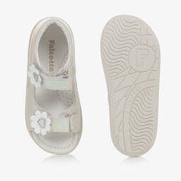 Falcotto by Naturino-Girls Pearlescent Ivory Leather Sandals | Childrensalon Outlet