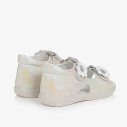 Falcotto by Naturino-Girls Pearlescent Ivory Leather Sandals | Childrensalon Outlet