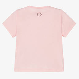 Falcotto by Naturino-Girls Pink Cotton Glitter T-Shirt | Childrensalon Outlet
