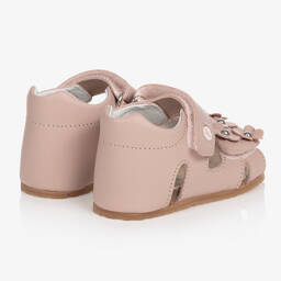 Falcotto by Naturino-Розовые кожаные сандалии с цветами | Childrensalon Outlet