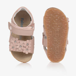 Falcotto by Naturino-Розовые кожаные сандалии с цветами | Childrensalon Outlet