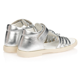 Falcotto by Naturino-Girls Silver Leather Sandals | Childrensalon Outlet