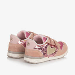 Falcotto by Naturino-Girls Sparkling Pink Leather Trainers | Childrensalon Outlet