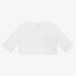 Falcotto by Naturino-Girls White Cotton Bolero Cardigan | Childrensalon Outlet
