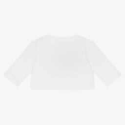 Falcotto by Naturino-Girls White Cotton Bolero Cardigan | Childrensalon Outlet