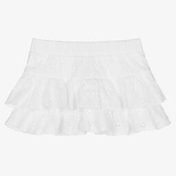 Falcotto by Naturino-Girls White Cotton Broderie Anglaise Skirt | Childrensalon Outlet
