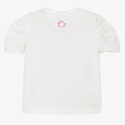 Falcotto by Naturino-Girls White Cotton Love T-Shirt | Childrensalon Outlet