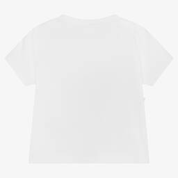 Falcotto by Naturino-Girls White Cotton Zebra T-Shirt | Childrensalon Outlet