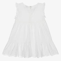 Falcotto by Naturino-Girls White Embroidered Cotton Dress | Childrensalon Outlet