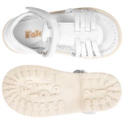 Falcotto by Naturino-Girls White Leather Sandals | Childrensalon Outlet